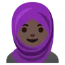 Woman With Headscarf: Dark Skin Tone Emoji 🧕🏿 image - Google Noto Color style