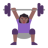Woman Lifting Weights: Medium-Dark Skin Tone Emoji 🏋🏾‍♀️ image - Microsoft Classic 2D style