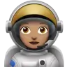 Woman Astronaut: Medium Skin Tone Emoji 👩🏽‍🚀 image - Apple style