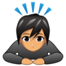 Person Bowing: Medium Skin Tone Emoji 🙇🏽 image - Emojidex style