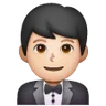 Man In Tuxedo: Light Skin Tone Emoji 🤵🏻‍♂️ image - Samsung style