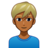 Man: Medium-Dark Skin Tone, Blond Hair