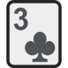 Spielkarte Drei Clubs 🃓 image - EmojiTwo style