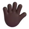 Hand With Fingers Splayed: Dark Skin Tone Emoji 🖐🏿 image - Microsoft 3D Fluent style
