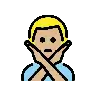 Man Gesturing No: Medium-Light Skin Tone Emoji 🙅🏼‍♂️ image - OpenMoji style
