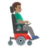 Man In Motorized Wheelchair Facing Right: Medium Skin Tone Emoji 👨🏽‍🦼‍➡️ image - Google Noto Color style