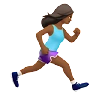 Woman Running Facing Right: Medium-Dark Skin Tone Emoji 🏃🏾‍♀️‍➡️ image - Apple style