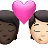 Kiss: Person, Person, Dark Skin Tone, Light Skin Tone