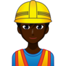 Man Construction Worker: Dark Skin Tone Emoji 👷🏿‍♂️ image - Emojidex style