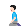 Man Kneeling: Light Skin Tone Emoji 🧎🏻‍♂️ image - Microsoft Classic 2D style
