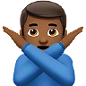 Man Gesturing No: Medium-Dark Skin Tone Emoji 🙅🏾‍♂️ image - Apple style
