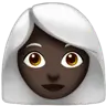 Woman: Dark Skin Tone, White Hair Emoji 👩🏿‍🦳 image - Apple style