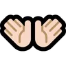 Open Hands: Light Skin Tone Emoji 👐🏻 image - Microsoft Windows 10 Segoe UI Emoji style