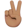 Victory Hand: Medium Skin Tone Emoji ✌🏽 image - Apple style