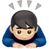 Man Bowing: Light Skin Tone Emoji 🙇🏻‍♂️ image - Apple style