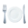 Tenedor y cuchillo con placa Emoji 🍽 image - Huawei Harmony OS style