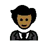 Person In Tuxedo: Medium-Dark Skin Tone Emoji 🤵🏾 image - OpenMoji style