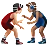 Men Wrestling: Light Skin Tone, Medium Skin Tone
