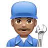 Man Mechanic: Medium Skin Tone Emoji 👨🏽‍🔧 image - WhatsApp style