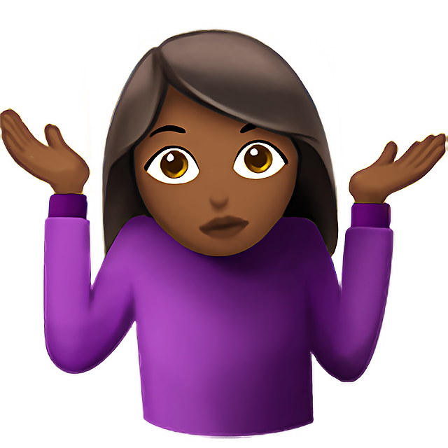 Woman Shrugging: Medium-Dark Skin Tone
