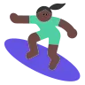 Woman Surfing: Dark Skin Tone Emoji 🏄🏿‍♀️ image - Tossface style