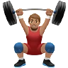 Man Lifting Weights: Medium Skin Tone Emoji 🏋🏽‍♂️ image - Apple style