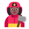 Woman Firefighter: Medium-Dark Skin Tone Emoji 👩🏾‍🚒 image - Microsoft Classic 2D style
