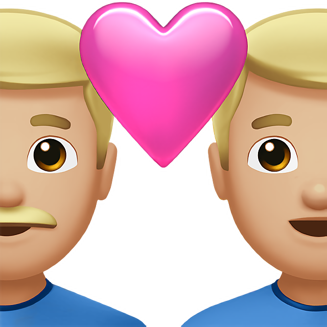 Couple With Heart: Man, Man, Medium-Light Skin Tone