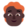 Person: Dark Skin Tone, Red Hair Emoji 🧑🏿‍🦰 image - Microsoft Classic 2D style