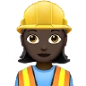 Woman Construction Worker: Dark Skin Tone Emoji 👷🏿‍♀️ image - Apple style