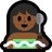 Person In Steamy Room: Medium-Dark Skin Tone