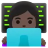 Woman Technologist: Dark Skin Tone Emoji 👩🏿‍💻 image - Google Noto Color style