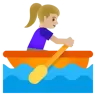 Woman Rowing Boat: Medium-Light Skin Tone Emoji 🚣🏼‍♀️ image - Google Noto Color style
