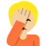 Person Facepalming: Medium-Light Skin Tone Emoji 🤦🏼 image - Twitter / X (Twemoji) style
