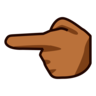 Backhand Index Pointing Left: Medium-Dark Skin Tone Emoji 👈🏾 image - Emojidex style