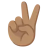 Victory Hand: Medium Skin Tone Emoji ✌🏽 image - Google Noto Color style