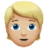 Person: Medium-Light Skin Tone, Blond Hair Emoji 👱🏼 image - Apple style