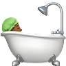 Person Taking Bath: Medium-Dark Skin Tone Emoji 🛀🏾 image - Apple style