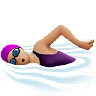 Woman Swimming: Medium-Light Skin Tone Emoji 🏊🏼‍♀️ image - Apple style