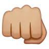 Oncoming Fist: Medium-Light Skin Tone Emoji 👊🏼 image - WhatsApp style