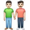 Men Holding Hands: Light Skin Tone Emoji 👬🏻 image - WhatsApp style