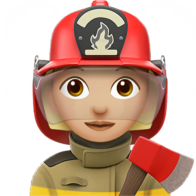 Woman Firefighter: Medium-Light Skin Tone