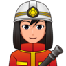 Man Firefighter: Medium-Light Skin Tone Emoji 👨🏼‍🚒 image - Emojidex style