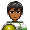 Astronaut: Medium-Dark Skin Tone Emoji 🧑🏾‍🚀 image - Emojidex style