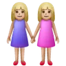 Women Holding Hands: Medium-Light Skin Tone Emoji 👭🏼 image - Samsung style
