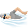 Person Swimming: Light Skin Tone Emoji 🏊🏻 image - Apple style