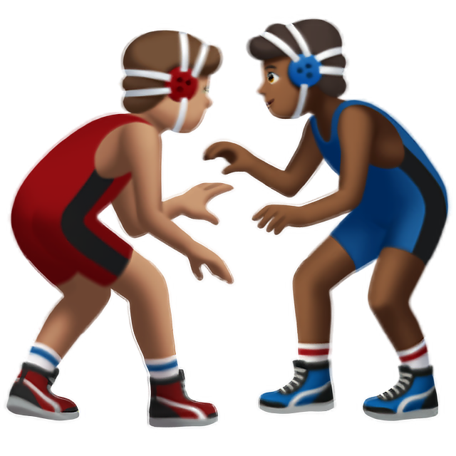 Men Wrestling: Medium Skin Tone, Medium-Dark Skin Tone