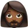 Woman: Medium-Dark Skin Tone, Beard Emoji 🧔🏾‍♀️ image - Apple style