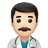 Man Health Worker: Light Skin Tone Emoji 👨🏻‍⚕️ image - Apple style