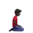 Man Kneeling Facing Right: Dark Skin Tone